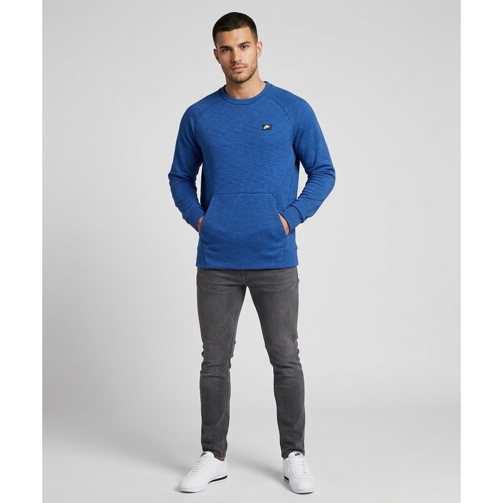 Nike Sportswear Optic Crewneck Sweatshirt Blue Heather 928465-428 Mens Medium